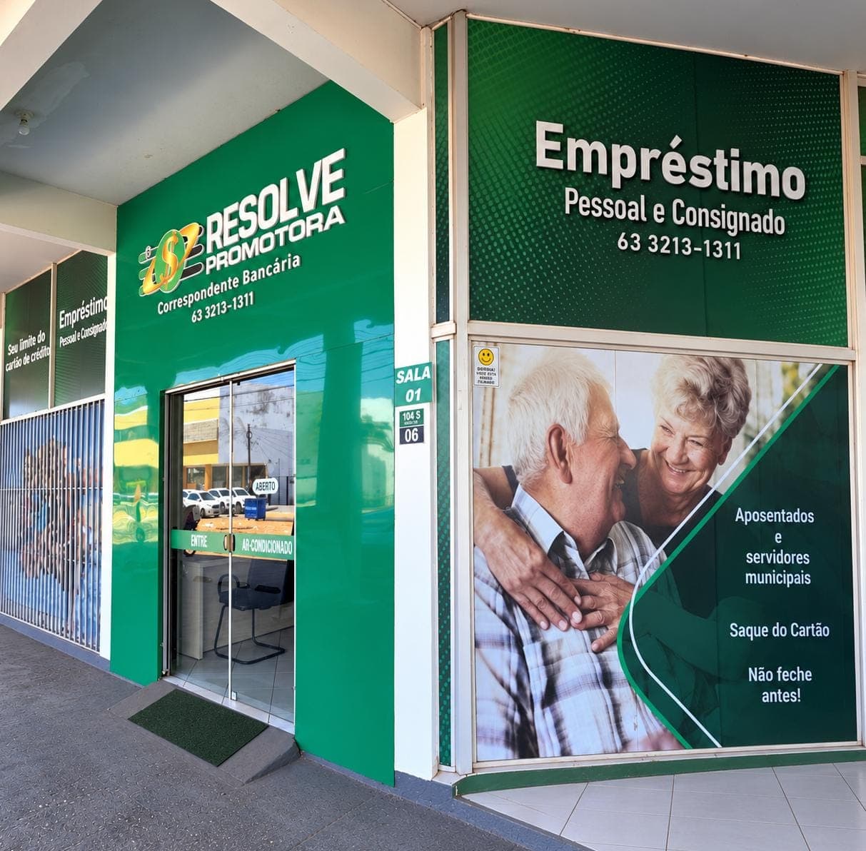 Fachada da loja física da Resolve Promotora em Palmas, Tocantins